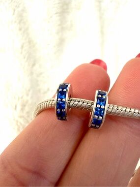 Pandora ❗️Set of 2❗️ Retired Inspiration Within Royal Blue Crystal Spacers